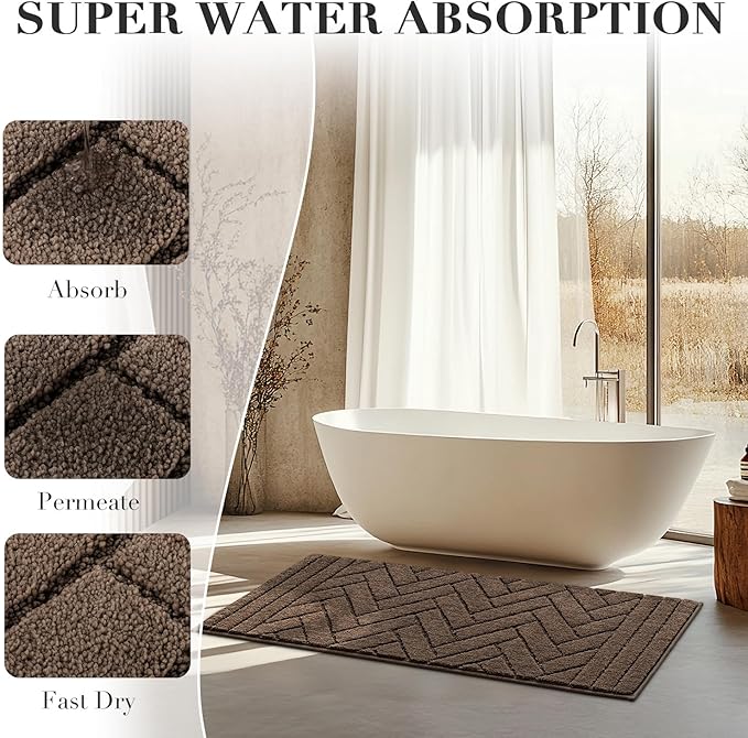 hicorfe Indoor Doormat,Front Back Door Mat Rubber Backing Non Slip Door Mats 24"x59" Absorbent Resist Dirt Entrance Doormat Inside Floor Mats for Entryway Washable Low-Profile(Camel)