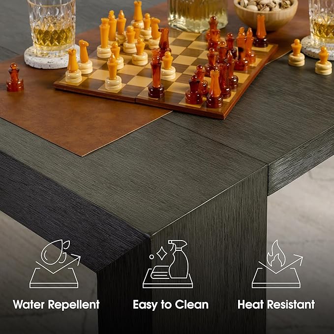 Transformer Table - Solid Wood Extendable Dining Table, Seats 2-12, Extendable Dining Room Table, Space-Saving Furniture, Expandable Dining Furniture (Dark Grey, Table + Coffee Table)
