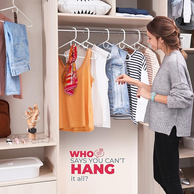 Neaties Heavy Duty Clothes Hangers 30 Pack – Made in The USA – 8lb Capacity Plastic Hangers for Adult Clothing – Durable for Pants, Coats, Jackets, or Jeans – Gray