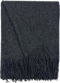 Alashan Cashmere Blend Ripple Finish Woven Throw (Charcoal)
