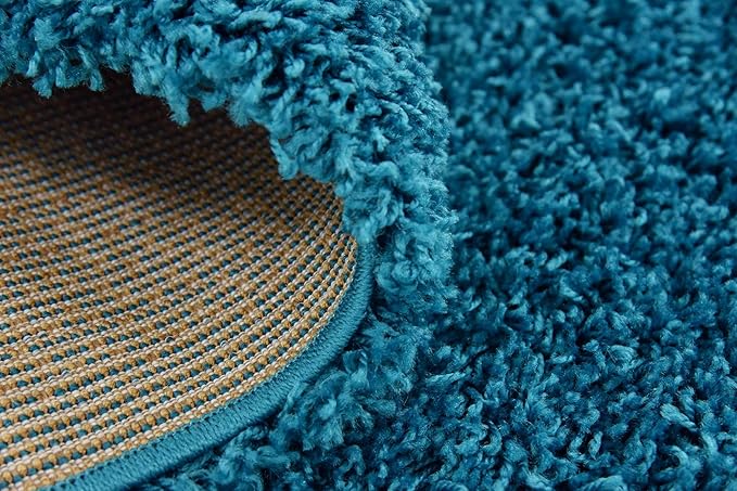 Unique Loom Solid Shag Collection Area Rug (8' Square, Turquoise)