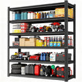 Storage Shelves, Garage Metal Shelving Unit, Adjustable, Double-Layer Column with Reinforced Ribs, Heavy-Duty, Capable of Bearing 600-3600 lbs (Black, 45''W*20''D*82''H, 6-Tier)