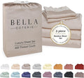 Bella Coterie Luxury Bamboo Viscose Split King Size Sheet Set | 2 Fitted Sheets for Sleep Number & Adjustable Beds | 100% Organically Grown | Cooling & Ultra Soft | 18” Deep Pocket [Dune]
