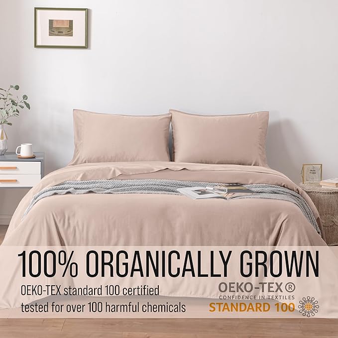 Bella Coterie Luxury Bamboo Viscose Queen Size Sheet Set | 100% Organically Grown | Ultra Soft | Cooling for Hot Sleepers | 18" Deep Pocket [Dusty Rose]