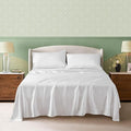 Linen World Cooling Bed Sheets Set Twin Size,100% Organically Grown Viscose Sheets,Deep Pocket Up to 16",3 Pieces Silky Soft,Breathable Bedding Sheets & Pillowcases(White,Twin)
