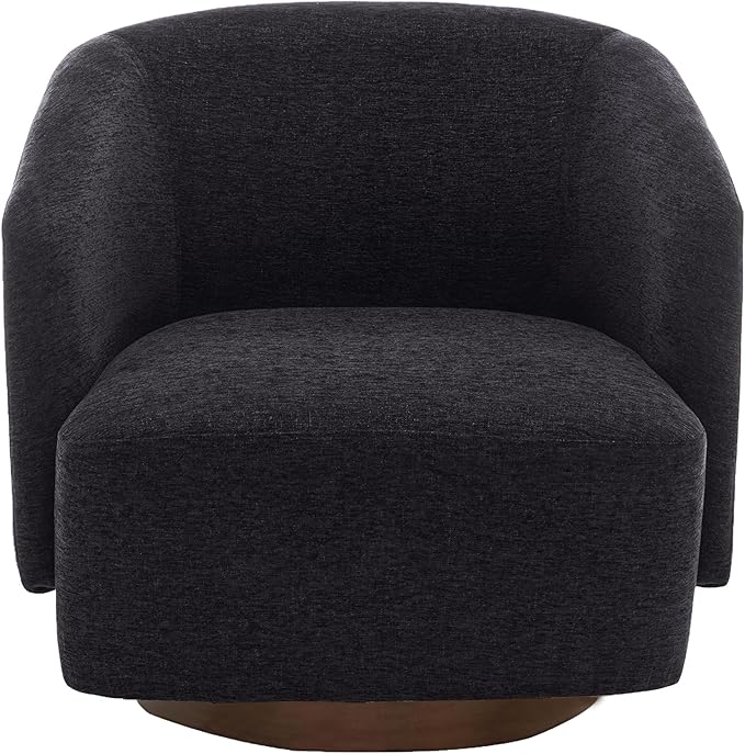 MINCETA Accent Chair,Modern Swivel Chairs for Living Room and Bedroom Reading with Wood Base,Set of 2,Performance Fabric in Charcoal Gray