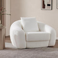 SICOTAS 49.9" Curved Convertible Sofa Couch Bed for Living Room Futon Cloud Boneless Sleeper Chair Pull Out Floor Couch with Deep Seat Single Sofa Foam Lounger No Assembly for Bedroom Apartment, White