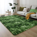 PAGISOFE Area Rugs for Bedroom 4x6, Fluffy Dark Green Rugs for Living Room, Non-Slip Shaggy Carpet for Kids Boys Girls Teen Dorm Nursery Room Decor Aesthetic Modern Abstract Bedside Carpets