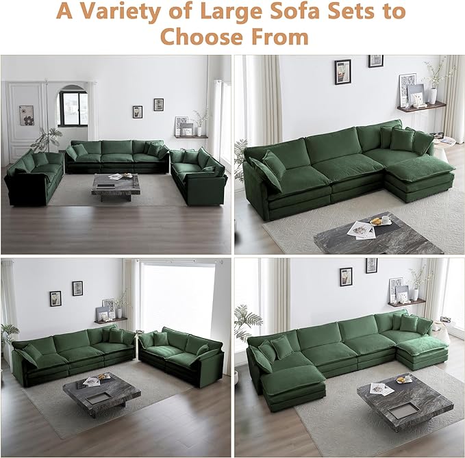 mikibama 41.4" W Single Seat Sofa, Chenille Comfy Deep Upholstered Couch Armchair with Toss Pillow for Living Room Bedroom Office Apartment, Evergreen