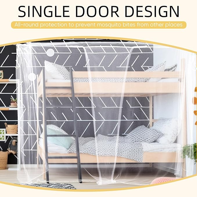 2 Pcs 4 Corners Mosquito Net for Bed Canopies Netting Bed Drapes Mesh for Twin Full Queen King Size Camping Home Outdoor Travel Dormitory(White,L75 X W35 X H60 Inch)