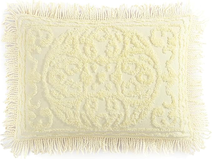 Beatrice Home Fashions Medallion Chenille Bedspread, King Sham, Yellow
