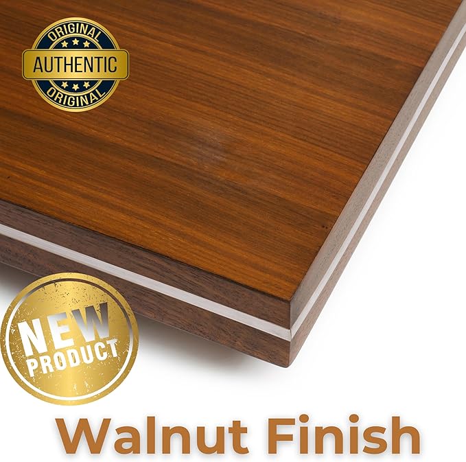 HÜNGSMART 60 Inch Wooden Floating Shelf – Supports 300lbs - Engineered Wood 5 Foot Long –Walnut Finish with Stainless Steel Insert– Includes Laser Welded Precision Wall Bracket (60 x 11 13/16 inches)