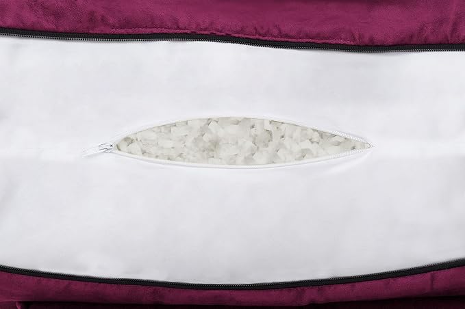 Husband Pillow Aspen Sliding Raspberry, Reading Pillow Bed Rest Chair, Two-Sided Reversible Fabric, Large Lounge Cushion Adult Backrest with Arms, Comfy Back Support for Sit Sitting Up, Washable Cover