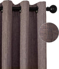 Jacquard Linen Curtains 72 inch Length 2 Panels Thick Faux Linen Blended Window Drapes Burlap Textured Curtains with Grommet for Living Room Bedroom Farmhouse (52x72 Fashion Purple) Natural