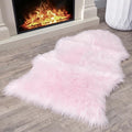 Silky Soft Faux Fur Rug, 2 ft. x 3 ft. Pink Fluffy and Shaggy Sheepskin Area Carpet for Living Rooms, Bedroom, Kid's Room, or Nursery, Home Décor Accent, Machine Washable with Non-Slip Backing
