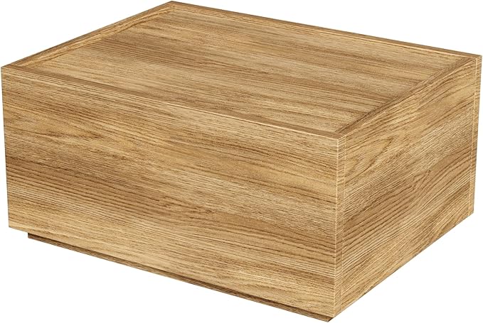 Modular Stackable Drawers, Modern Nightstand Modular Storage Bins - Storage Cabinet, Bedside Table, Sofa End Table for Living Room Hallway Entryway Oak Small Set 1