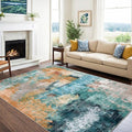 vivorug 9x12 Area Rugs for Living Room, Non Slip Machine Washable Modern Abstract Rug, Ultra-Thin Lightweight Large Area Rug Carpet for Bedroom, Dining Room, Low Pile, Rosy Clouds