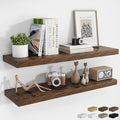 RICHFOCUS 40Inch Floating Shelves for Wall 2 Pack Shelves for Bedroom|Kitchen|Bathroom Wall Mounted Rustic Wood Floating Shelf with Invisible Brackets for Books|Storage|Decor, Rustic Brown