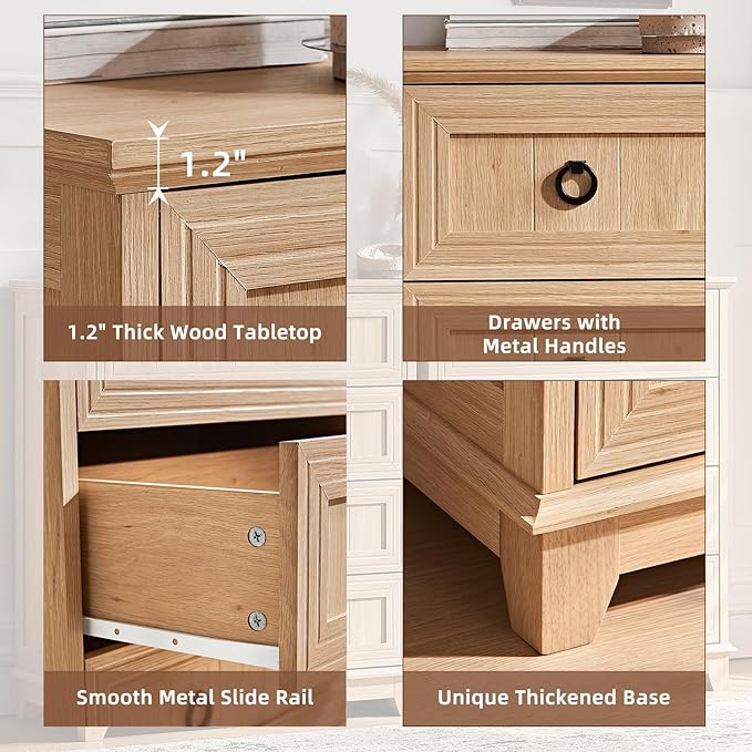 Farmhouse 4 Drawer Dresser for Bedroom, 35" Tall Small Dressers & Chest of Drawers, Rustic Wood Dresser with Metal Handle, Storage Organizer Closet for Living Room, Hallway, Entryway