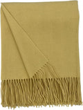 Alashan Cashmere Blend Ripple Finish Woven Throw (Lemon Sun)