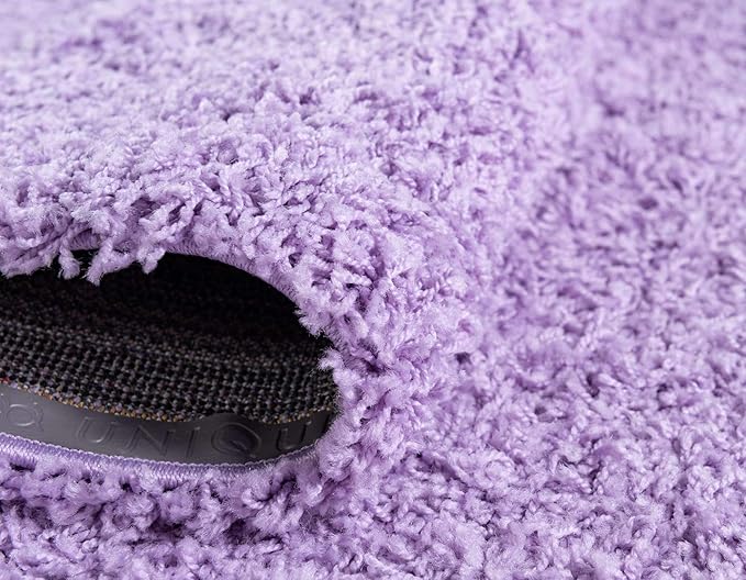 Unique Loom Solid Shag Collection Area Rug (8' x 11' Rectangle, Lilac)