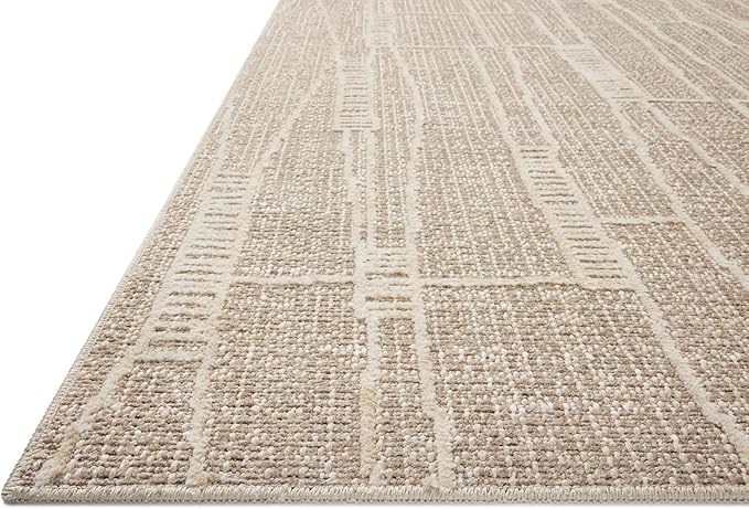 Loloi Amber Lewis Bexley Collection BEX-05 Mushroom/Natural 2'-7" x 12'-0" Runner Rug Neutral, Textured, Living, Bedroom, Dining, Carpet