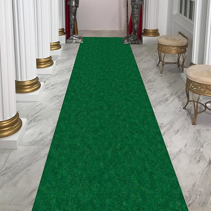 Ottomanson 2' x 15' Hallway Runner with Scraper Pile Extra Durable Non-Slip Rug Mat for Indoor & Outdoor Use - Ideal for Kitchen, Entryway, Patio & Garage - High-Traffic Carpet, Green