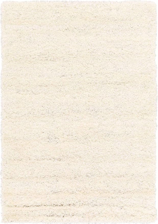 Unique Loom Solid Shag Collection Area Rug (4' 1" x 6' 1" Rectangle, Snow White)