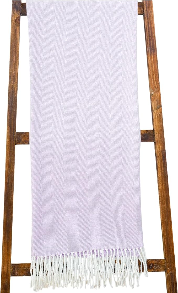 Alashan Cotton Acrylic Adirondack Herringbone Woven Throw - Throw Blanket - Wisteria