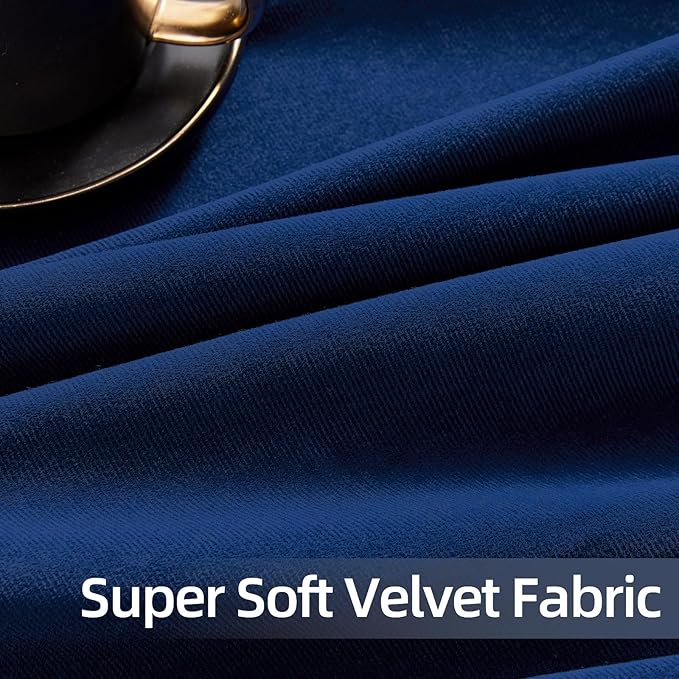 Joydeco Custom 100% Blackout Curtain 1 Panel, Soft Luxury Thermal Insulated Royal Blue Velvet Curtains for Bedroom Living Room (Rod Pocket & Back Tab, Custom Size)