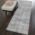 vivorug Grey Runner Rug 2x10 Machine Washable Rug with Non-Slip Backing, Ideal for Kitchen Hallway Entryway Laundry Room - Vintage, Durable, Easy Clean, Low Pile Carpet Runner