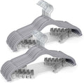 Velvet Pants Hangers 20 Pack with Adjustable Clips, Space-Saving Slim Flocked Hangers, Heavy Duty & Non-Slip Felt Clothes Hangers for Pants, Skirts, Dresses, and Jeans(Grey)