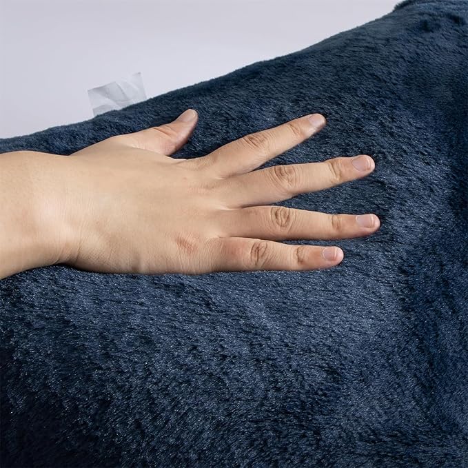 Holawakaka Large Reading Pillow for Sitting up in Bed Sofa Kids Teens, Backrest Pillow with Arms for Boys Girls Women Petites, Back Support Cushion for Couch Floor Nursery Playroom (Navy)