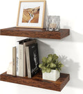 Floating Shelves for Wall, 7.9" Deep Wall Mounted Wood Shelves for Bathroom, Bedroom, Living Room, Kitchen, Hanging Shelf for Books/Storage/Room Decor (Brown, 16")