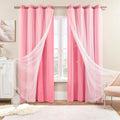 XiDi Curtains for Bedroom Decor Pink52/72/1