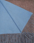 Alashan Cashmere Blend Double Faced Throw-Super Soft and Luxe Fabric- Perfect for Cozy Nights! 95% Merino Wool/5% Cashmere, 50" x 70", Great Gift Item. - Mushroom & Blue Skies