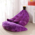 Banana Bean Bag Chair with Ottoman, Floor Sofa Bed with Footrest, Comfy Convertible Lounger for Adults, Plush Couch for Bedroom, Living Room or Dorm, L-Violet