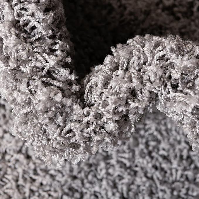 Unique Loom Solid Shag Collection Area Rug (10' x 13' 11" Rectangle, Cloud Gray)