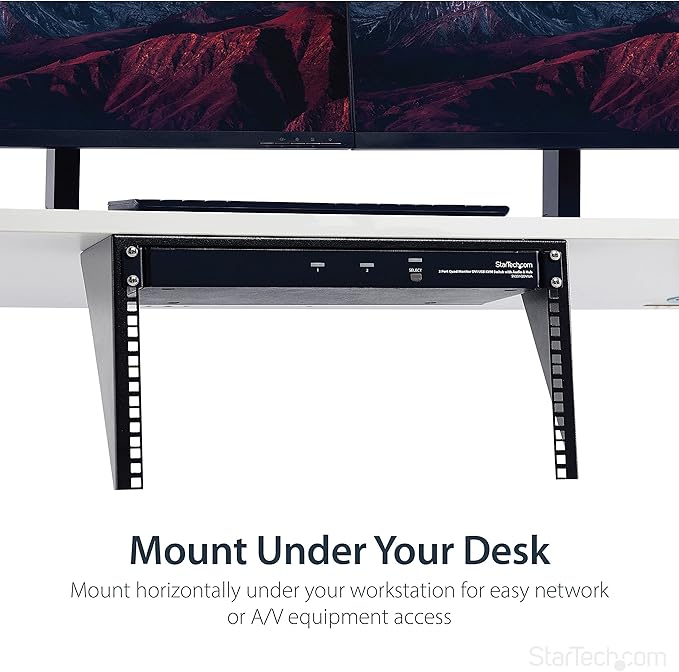 StarTech.com 6U Wall Mount Patch Panel Bracket – 19 in – Steel - Vertical Mounting Bracket for Networking and Data Equipment , TAA (RK619WALLV)