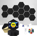 Self-Adhesive Acoustic Panels [390 lbs/yd³ Ultra-High Density], 2nd Generation Sound Absorbing Panel, Professional Level Sound Panel, Polyester Soundproof Foam [Size M, Pure Black]