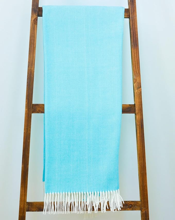 Alashan Cotton Acrylic Adirondack Herringbone Woven Throw (Santorini)