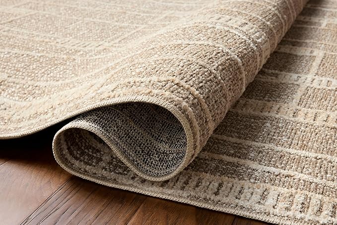 Loloi Amber Lewis Bexley Collection BEX-05 Mushroom/Natural 9' x 13' Area Rug Neutral, Textured, Living, Bedroom, Dining, Carpet