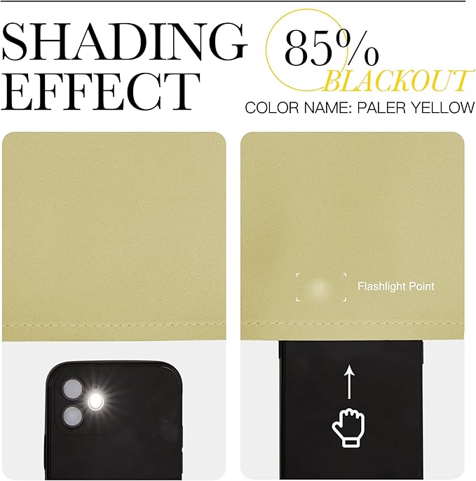 NICETOWN Paler Yellow Room Darkening Curtains for Living Room, Grommet Thermal Insulated Window Drapes Room Divider Blinds Sound Reducing for Living Room, W46 x L102, 2 Pieces