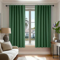 Deconovo Blackout Curtains, Thermal Insulated, W52 x L54 2 Panels, Back Tab, Machine Washable, Room-Darkening Drapes for Bedroom/Living Room Dark Forest