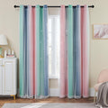 XiDi Curtains for Bedroom Decor, Rainbow Pinkgreen grey52/96