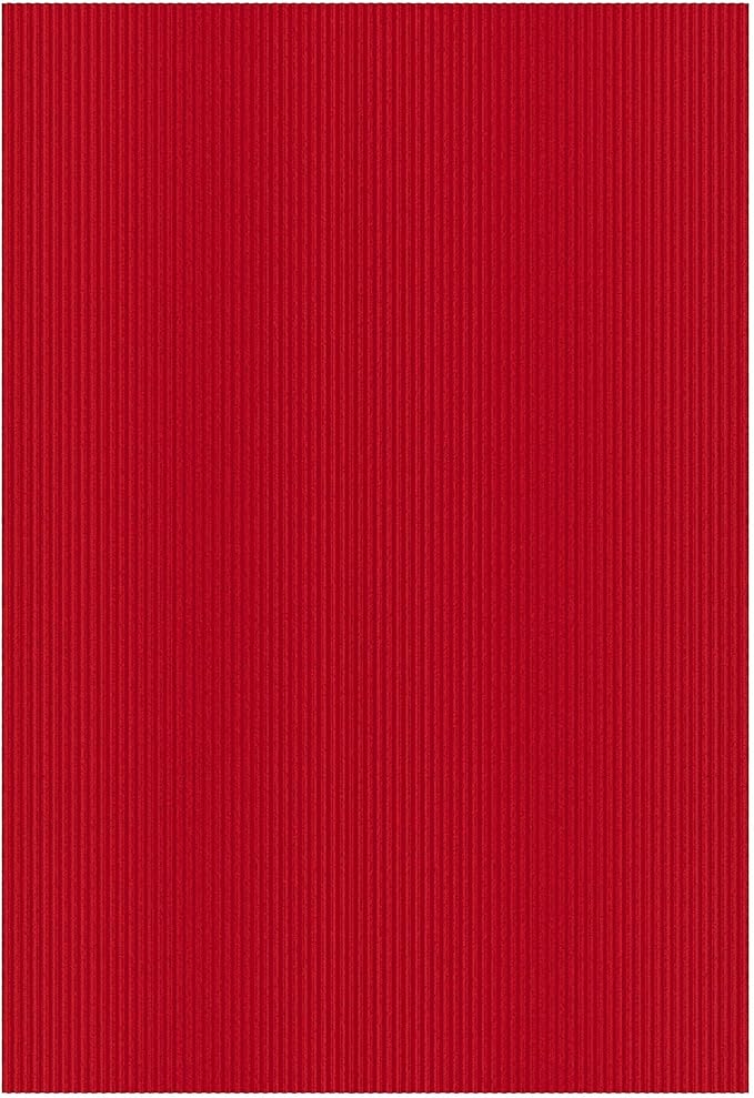 Ottomanson 6'6" x 49' Hallway Runner with Scraper Pile Extra Durable Non-Slip Rug Mat for Indoor & Outdoor Use - Ideal for Kitchen, Entryway, Patio & Garage - High-Traffic Carpet, Red