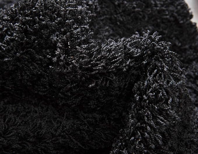 Unique Loom Solid Shag Collection Area Rug (2' 6" x 16' 5" Runner, Jet Black)