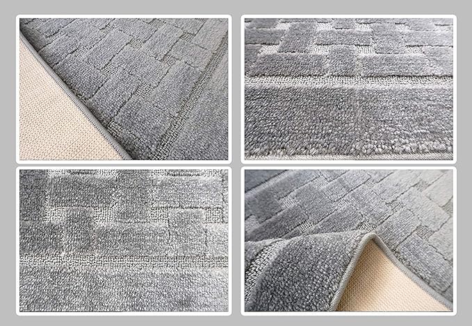 Non Slip Washable Carpet Runner Rug with Rubber Backing, Custom Floor Mat for Kitchen Hallway Stairs Bedroom Bathroom Entry, Grey, Your Choice of Length, 26 Inch X 29 feet