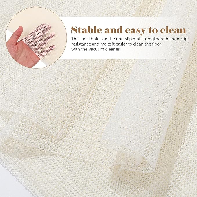 SAFIGLE Rubber Rug Pad Non Skid Rug Pad 200X300Cm Natural Rubber Anti Slip Floor Protector on Hardwood and Carpeted Stairs