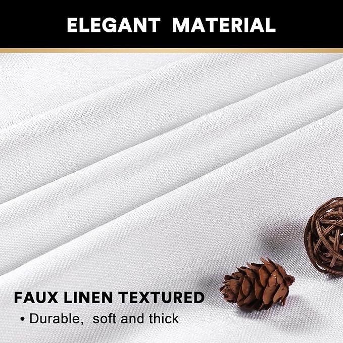 PrinceDeco Blackout Curtains for Bedroom/Living Room Light Blocking White Curtains 96 Inches Long Room Darkening Curtains & Drapes Thermal Insulated Window Treatments for Room Decor,Pure White